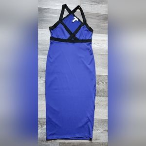 Leith Royal Blue and Black Bodycon Dress